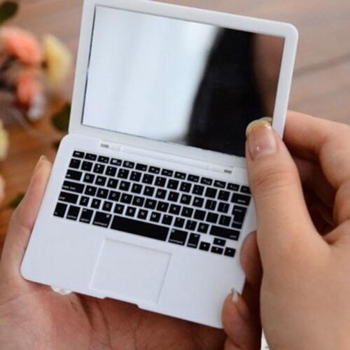 New Portable Women Lady Cosmetic Mirror Laptop Notebook Shape Makeup Mirror