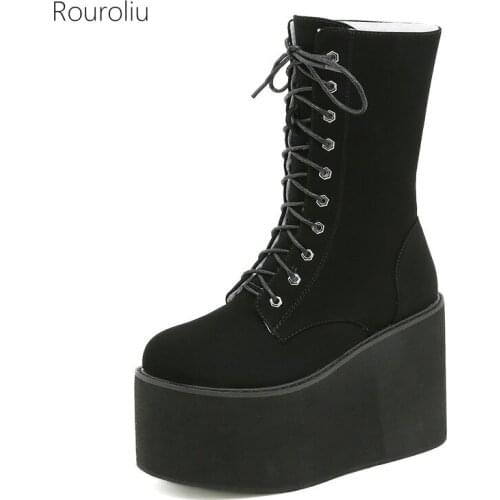 Rouroliu Women's High Boots