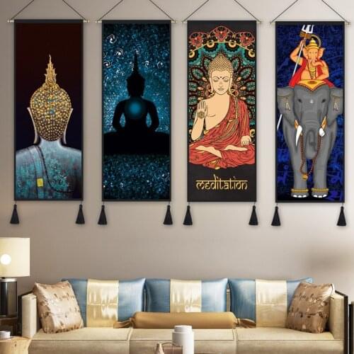 Modern Style Wall Art Canvas Painting Elephant God Pictures for Living Room Yoga Room Ganesha Decoration Paintings