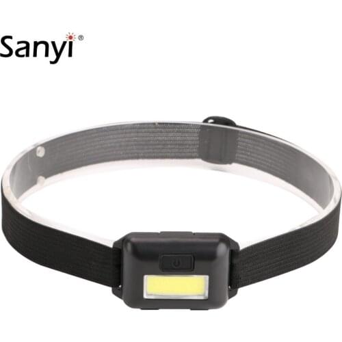 COB LED Headlamp Mini Headlight Rainproof Flashlight Head Light Lamp Torch Outdoor Camping Lantern Power by 3*AAA Battery