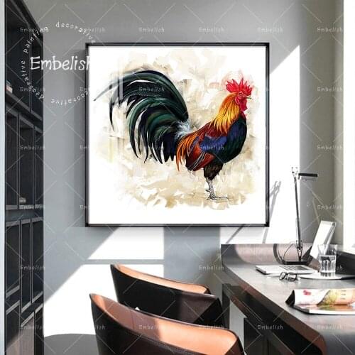 Embelish 1 Pieces Modern HD Wall Pictures For Home Decor Rooster Cock 1 Piece Animals Print Canvas Oil Painting For Living Room