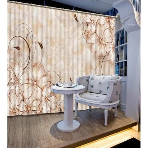 High Quality Customize size Modern fashion decor home decoration for bedroom living room curtain marble flower custom curtain