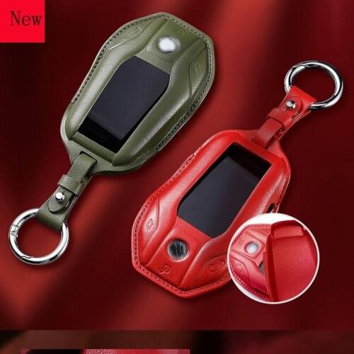 High-Quality Composite Cowhide LCD Screen Car Smart Key Case Cover for BMW 530i 7 Series 730 New X3 X4 X5 GT Ms Models