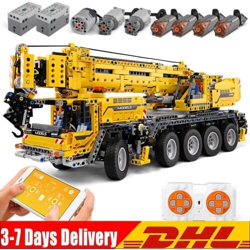 Mould King 13107 APP Remote Control High-tech Car Model Mobile Crane MK II Truck With Motor Building Blocks Bricks Kids Gifts