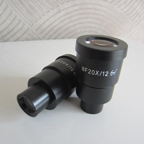 WF20X 12mm with Mounting Size High Eyepoint Eyepiece Lens for Zoom Stereo Microscope Compound 30mm