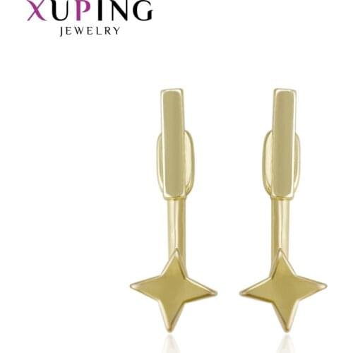 Xuping Fashion Simple Earrings Light Yellow Gold Color Plated for Women Girls Thanksgiving Jewelry Gifts 94499