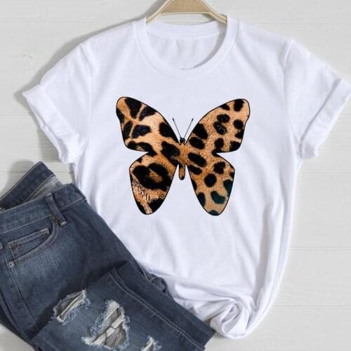 T-shirts Women Printing Leopard Fashion Clothing 2021 Short Sleeve Tshirt Top Lady Print Clothes Stylish Ladies Tee T-Shirt