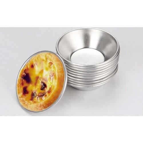 10pcs Egg Tart Aluminum Cupcake Cake Cookie Mold Lined Mould Tin Baking Tool Ping Round Tart Mold Aluminum
