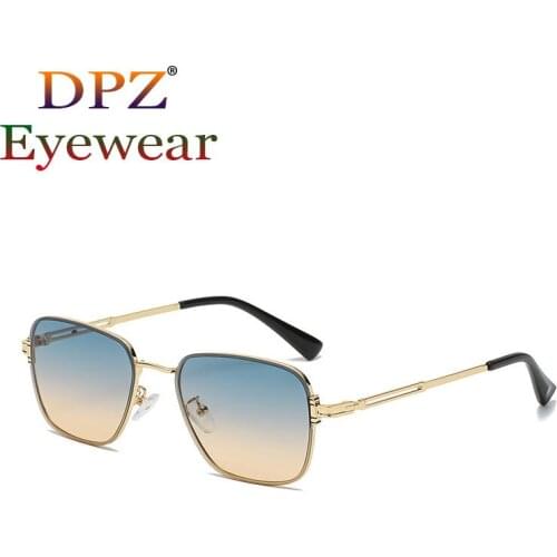 2021 DPZ NRW fashion womens square Sunglasses retro mens metal brand design sunglasses UV400 Oculos De Sol