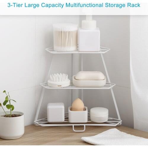 3-Tier Kitchen Storage Rack Seasoning Spice Rack Kitchen Organizer for Countertop Cabinet Corner Shower Caddy Bathroom Organizer