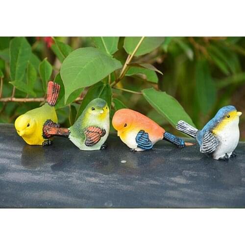 4pcs Handcraft Vivid Artificial Birds Animals Lawn Statue Home Garden Decor