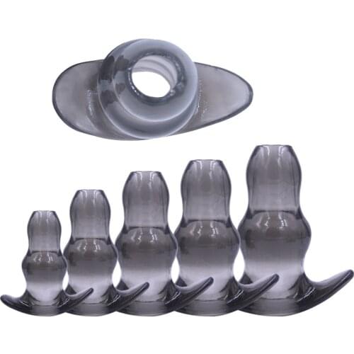 5 Sizes Hollow Anal Plug Soft Speculum Prostate Massager Butt Plug Enema Erotic Sex Toys for Women Men Anal Dilator Sex Products