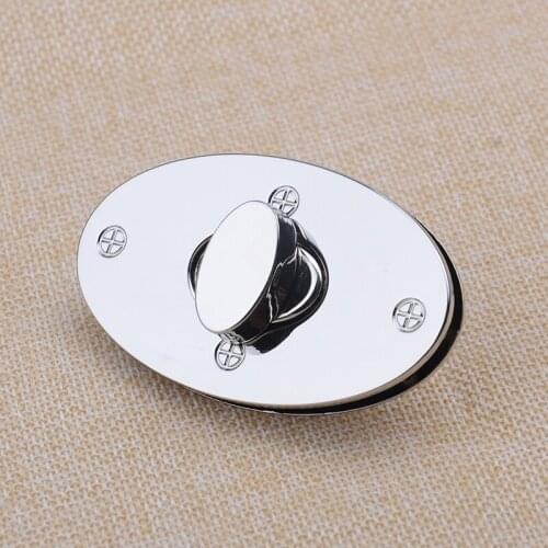65 x 38mm Silver Oval Twist Bag Lock , Turn Lock