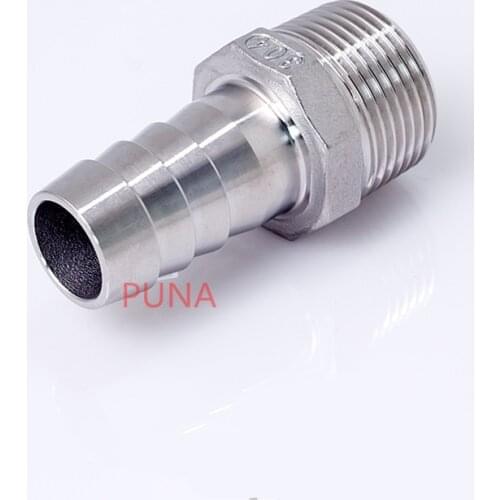 Free shipping 1/4" BSP x 10mm Hose Barb 304 Stainless steel Male thread Pipe fitting