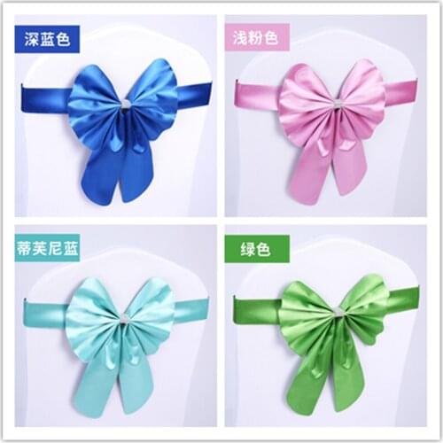 FREE SHIPPING 24 COLORS Wedding Banquet Chair Cover Decor Stretch Sashes Wedding Party Bow Buckle Band CR-989