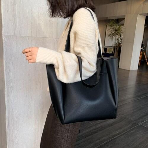 Hot sale large womens bag large capacity shoulder bags high quality PU leather shoulder bags ladies wild bags sac a main femme