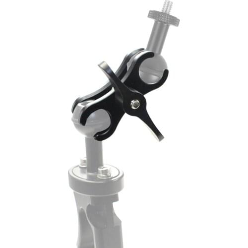 CNC Butterfly Clip Lights Arm Ball Head Mount Adapter Diving Fixture Triple Clamp Tripod Connector for Gopro for Osmo Action