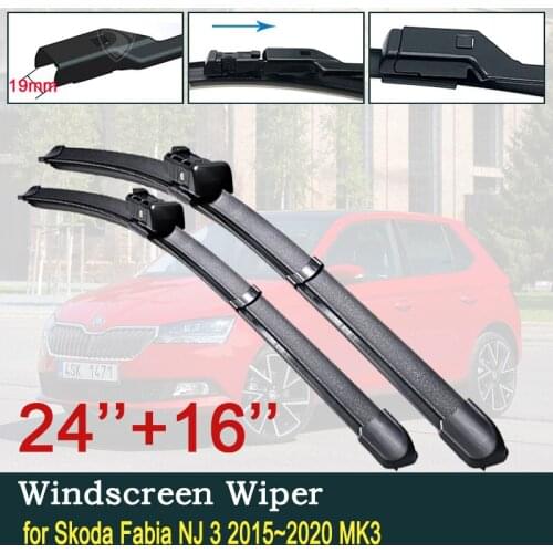 For Skoda Fabia NJ 3 2015~2020 MK3 Car Wiper Blades Front Windscreen Windshield Wipers Car Accessories 2016 2017 2018 2019