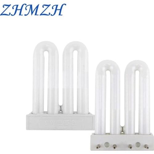 ZHMZH Double U Type Indoor Lighting 6500K 4 Pins Fluorescent Light Energy Saving Desk Lamp Tubes Fluorescent Lamp Tube 9W