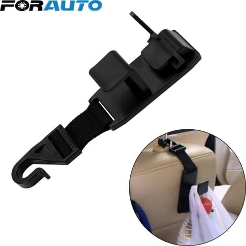 FORAUTO 1 Piece Headrest Holder Car Seat Back Hooks Auto Fastener Clip Car Hanger Hooks for Bags Purse Cloth Grocery