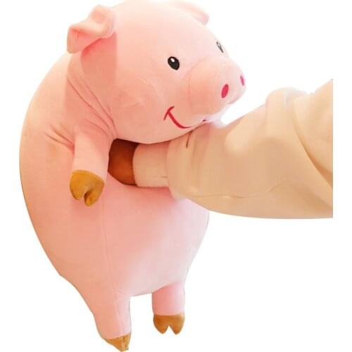 Dorimytrader Lovely Soft Plush Lying Cartoon Pig Toy Large Pink Pigs Stuffed Animal Doll Pillow 90cm Nice Present DY61461