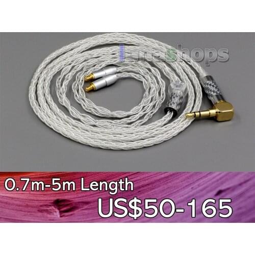 99.99% Pure Silver XLR 3.5mm 2.5mm 4.4mm Earphone Cable For Audio Technica HDC112A ATH-SR9 ES750 ESW950 LN006339