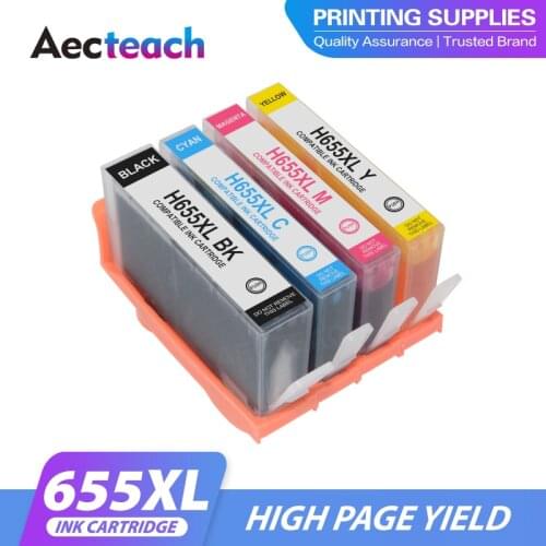 Aecteach new Ink Cartridge for hp655 655XL Compatible for hp655xl Deskjet 3525 5525 4615 4625 4525 6520 6525 6625 Printer