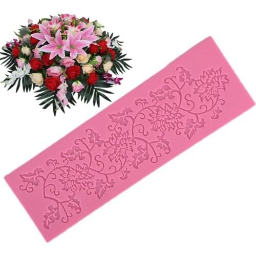 KLM lace silicone bakeable mold is used for cake decoration sugar flower making tools cake border silicone mold lace