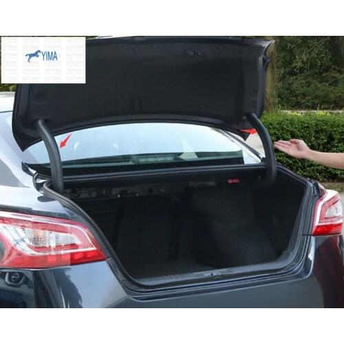 Lapetus Black ! For Nissan Teana / Altima 2013 2014 2015 Plastic Rear Trunk Hinged Plate Protective Cover Trim Kit 2 Pcs
