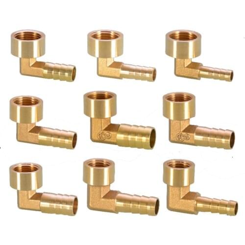 Brass Pipe Fitting 8mm 10mm 12mm 14mm 16mm Hose Barb Tail 1/4" 3/8" 1/2" BSP Female Connector 90° Elbow Tube Jointer Adapter