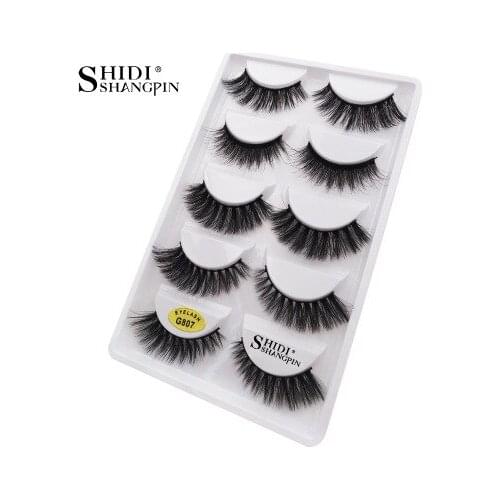 Top sale 5 style Mink Lashes 3D Mink Cross False Eyelashes multi-layer Lashes Natural & Lightweight Winged Mink Eyelashes