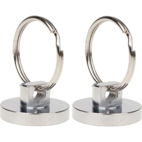 2PCS/lot 35 LBS Powerful NdFeB Neodymium Magnetic with Key Ring - could Holding Signs Aisle/lane Chains