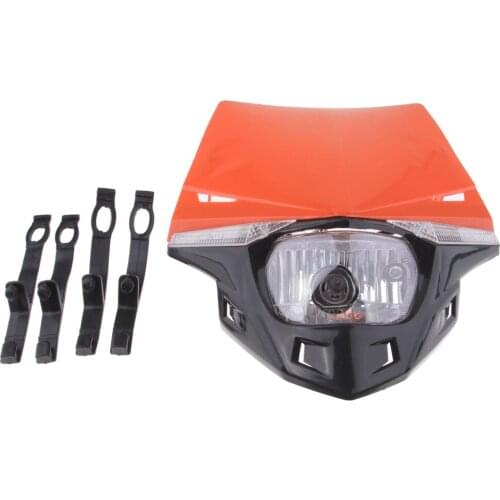 Motorbike MX Dirt Bike MotoCross Headlight Head Lamp Fairing for Honda Orange