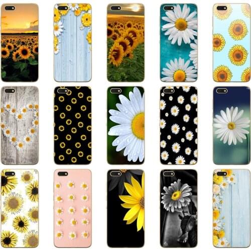 67DD Daisy Sunflower Floral Flower Soft Silicone Cover Case for Huawei honor 9 10 Lite 7A 5.45 7a pro 7c 5.7 inch 7x 8x case
