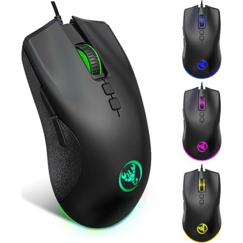 Wired Computer Mouse RGB Professional Gaming Mouse 7 Buttons 6400 DPI Optical Mice For Laptop PC Gamer With 7 Changeable Colors