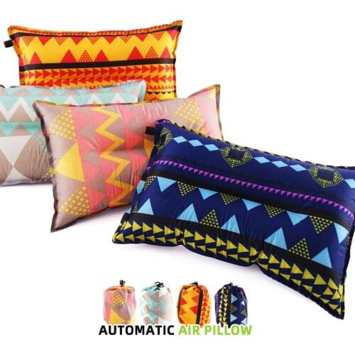 Outdoor Folk Style Convenient Automatic Inflatable Pillow Leisure Tent Camping Lunch Break Sleeping Pillow Car Travel Pillow