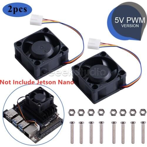 New 2PCS PWM Speed Adjustment 4PIN Dual Ball Bearing Dedicated Super Cooling Fan Strong Cooling Air for NVIDIA Jetson Nano