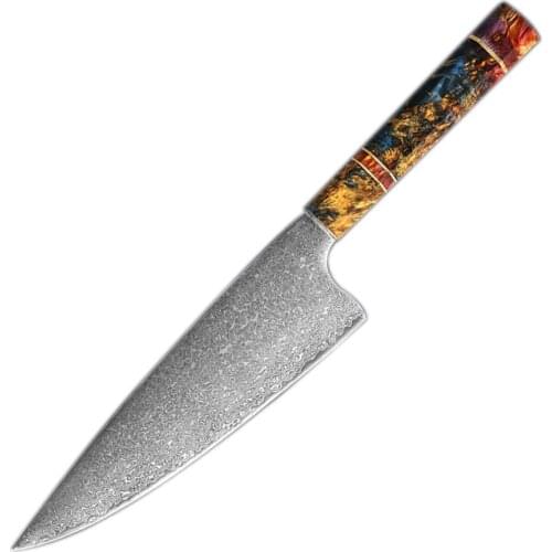 Damascus steel knife kitchen stability wood 8.5 inch slice knife western sushi sashimi knife pattern steel knife