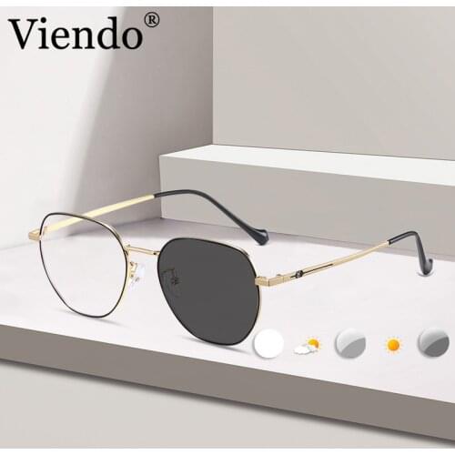 Photochromic Anti Blue Ray Eyeglasses Metal Frame Blue Light Blocking Computer Glasses Auto Color Changing UV400 Sun Glasses