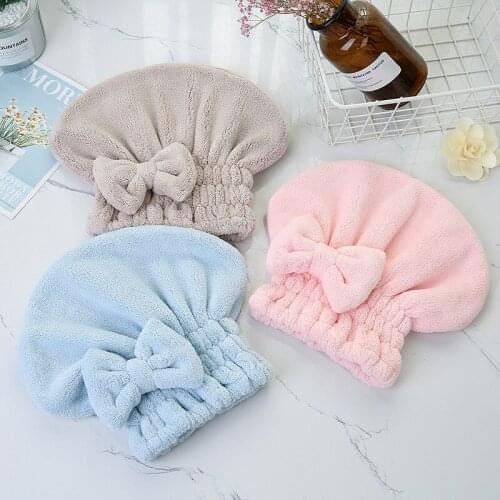 Microfiber Solid Quickly Dry Hair Hat Hair Turban Women Girls Cap Bathing Rapid Drying Hair Towel Head Wrap Hat