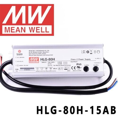 Original Mean Well HLG-80H-15AB for Street/high-bay/greenhouse/parking meanwell 75W Constant Voltage Constant Current LED Driver