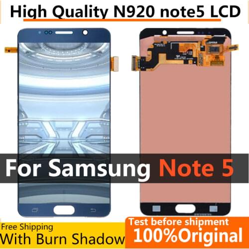 5.7''Original Amoled LCD For SAMSUNG Galaxy Note 5 N920 N920F N920A N920C LCD Display + Touch Screen Digitizer+burn-in shadow