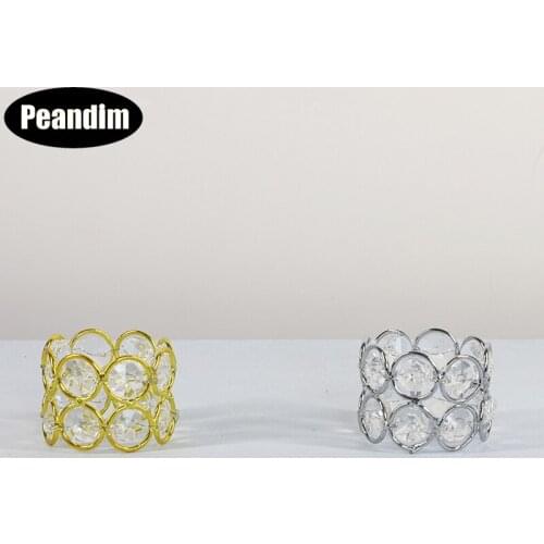 PEANDIM 12 Piece/ LOT Crystal Napkin Holder Table Napkin Ring Wedding Christmas Party Suppliers Banquet Dinner Serviette Holder