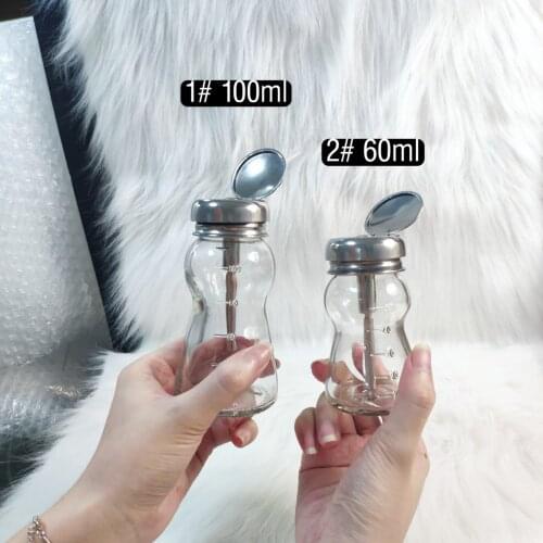 Empty Clear Remover Pump Leakproof Liquid Push Down Dispensers Storage Bottle Container for Nail Polish Makeup Travel Cleaning