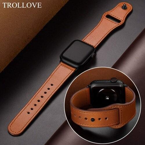 Genuine Leather Watchband for Apple Watch Band Series 4/3/2/1 Sport Bracelet 42mm 38mm 40mm 44mm Strap For iwatch Band Loop