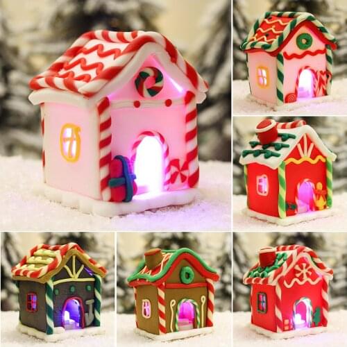 Christmas Cottage Ornaments Merry Christmas Decorations For Home 2021 Xmas Navidad Noel Gifts Happy New Year Decoration