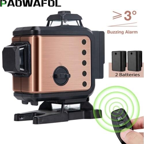 4D 16 Lines Wireless Remote Green Laser Level Line Self-Leveling 360 Horizontal & Vertical Green Beam With Battery & Tripod