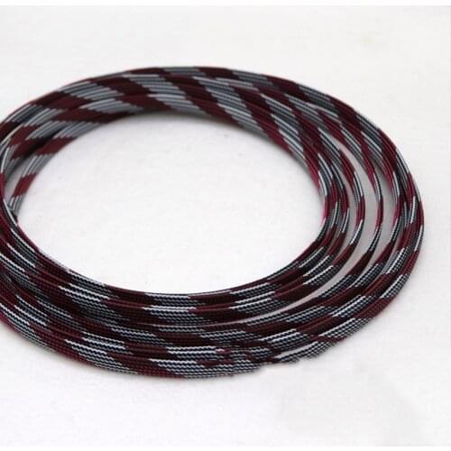 1-50Meters Black & White & Pink Snakeskin Mesh Wire Protecting Nylon Tight PET Expandable Insulation Sheathing Braided Sleeves