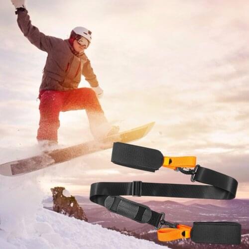 Skiing Bag Snowboard Board Bag Adjustable Skiing Pole Shoulder Hand Carrier Lash Handle Straps Hook Protecting For Ski Snowboard