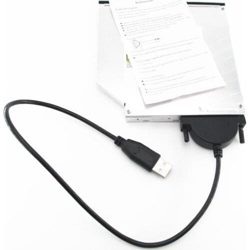 USB 2.0 to SATA 7+6 13Pin Adapter Cable For Laptop CD/DVD/Blu-ray Optical Drive